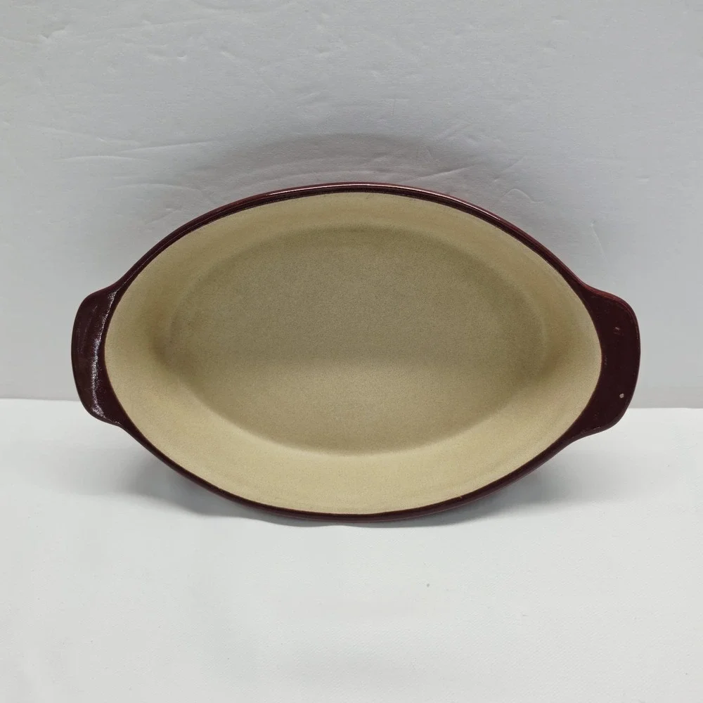 Pampered Chef Small Oval Baker Cranberry Family Heritage Tradition USA 9.75